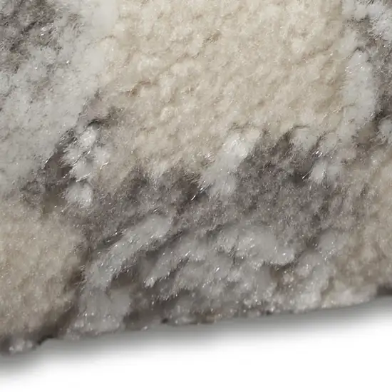 7' Ivory Geometric Distressed Runner Rug Photo 6