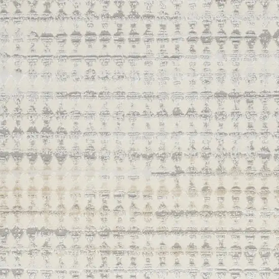 7' Ivory Geometric Distressed Runner Rug Photo 4