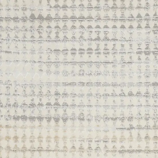 7' Ivory Geometric Distressed Runner Rug Photo 3