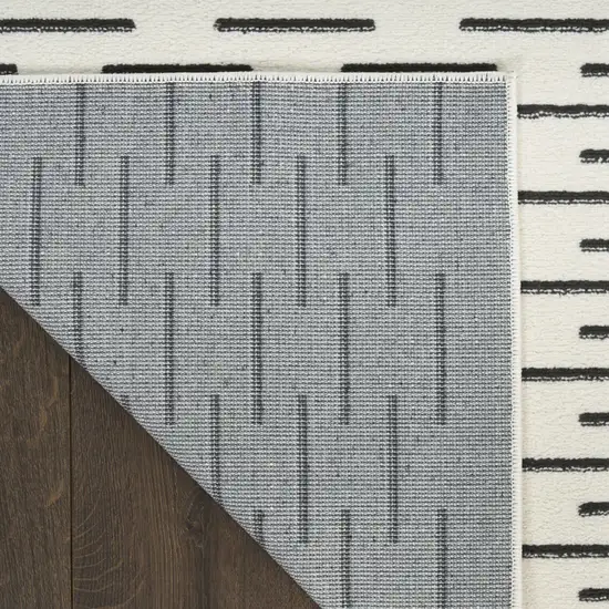6' Ivory Geometric Power Loom Runner Rug Photo 7