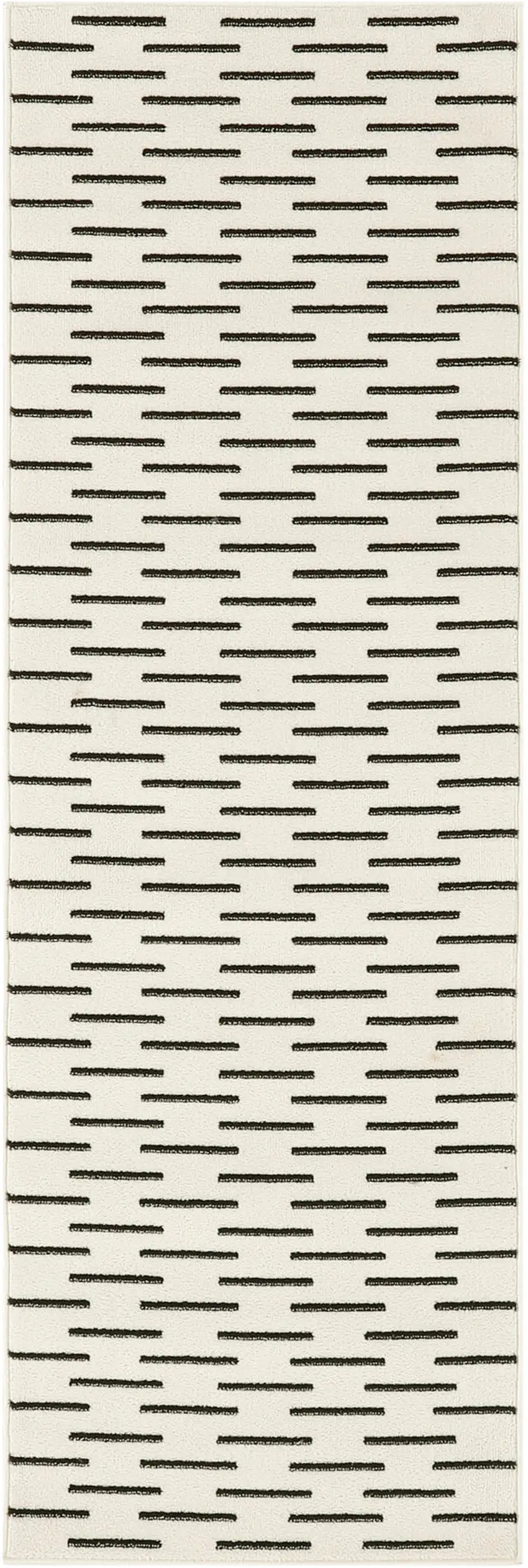 6' Ivory Geometric Power Loom Runner Rug Photo 5