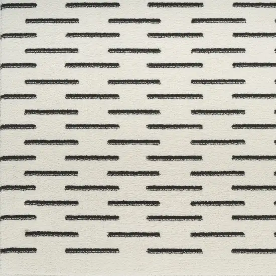 6' Ivory Geometric Power Loom Runner Rug Photo 2