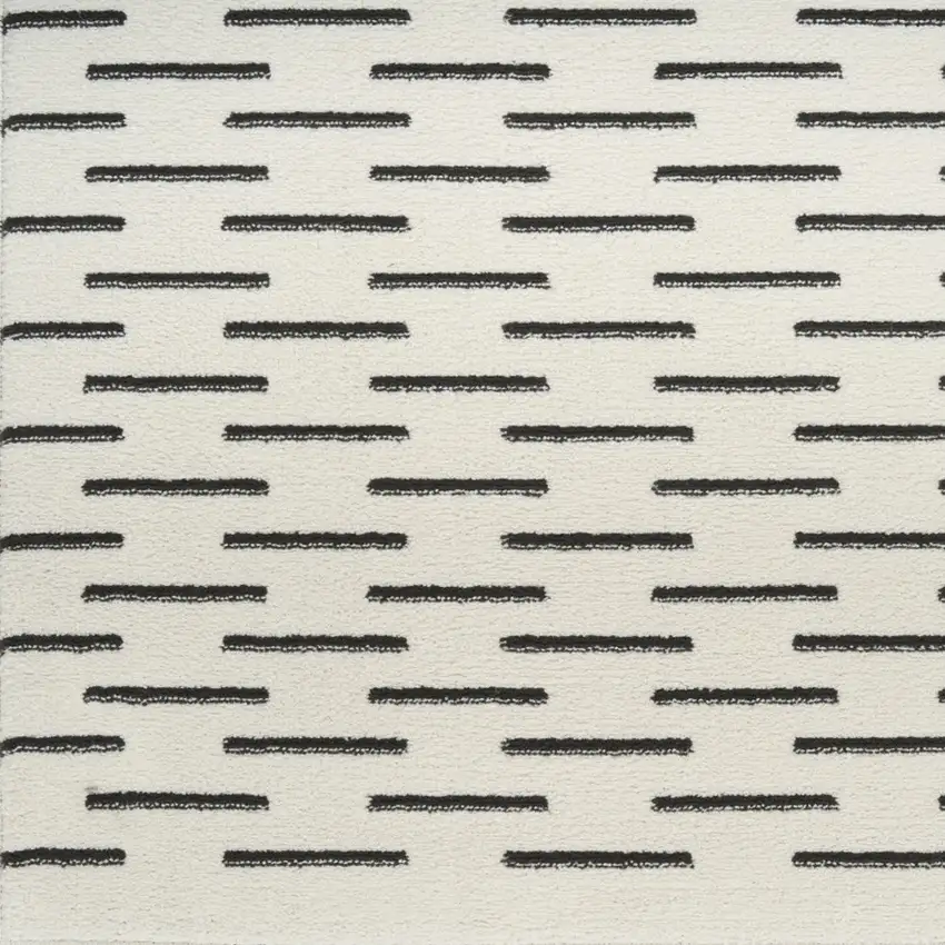 6' Ivory Geometric Power Loom Runner Rug Photo 2