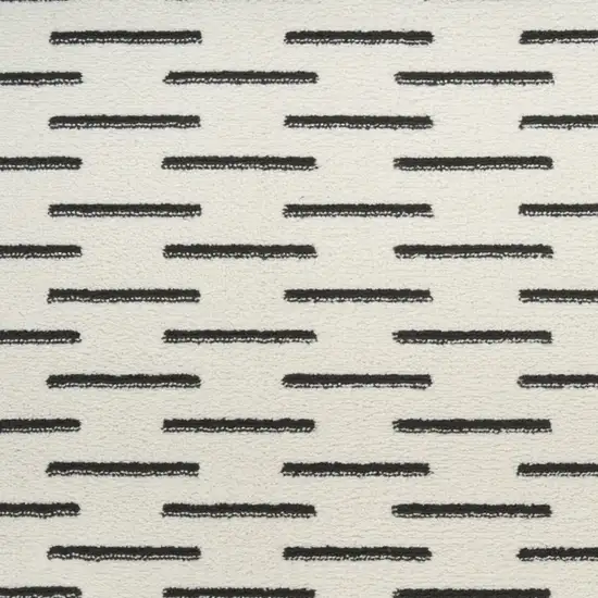 6' Ivory Geometric Power Loom Runner Rug Photo 6