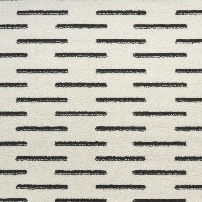 6' Ivory Geometric Power Loom Runner Rug Photo 6