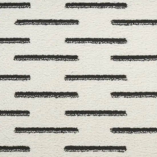 6' Ivory Geometric Power Loom Runner Rug Photo 9