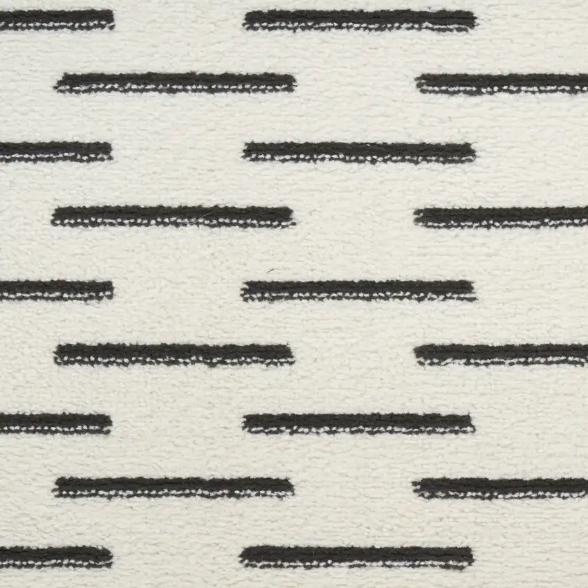 6' Ivory Geometric Power Loom Runner Rug Photo 9