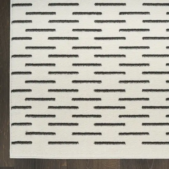 6' Ivory Geometric Power Loom Runner Rug Photo 8
