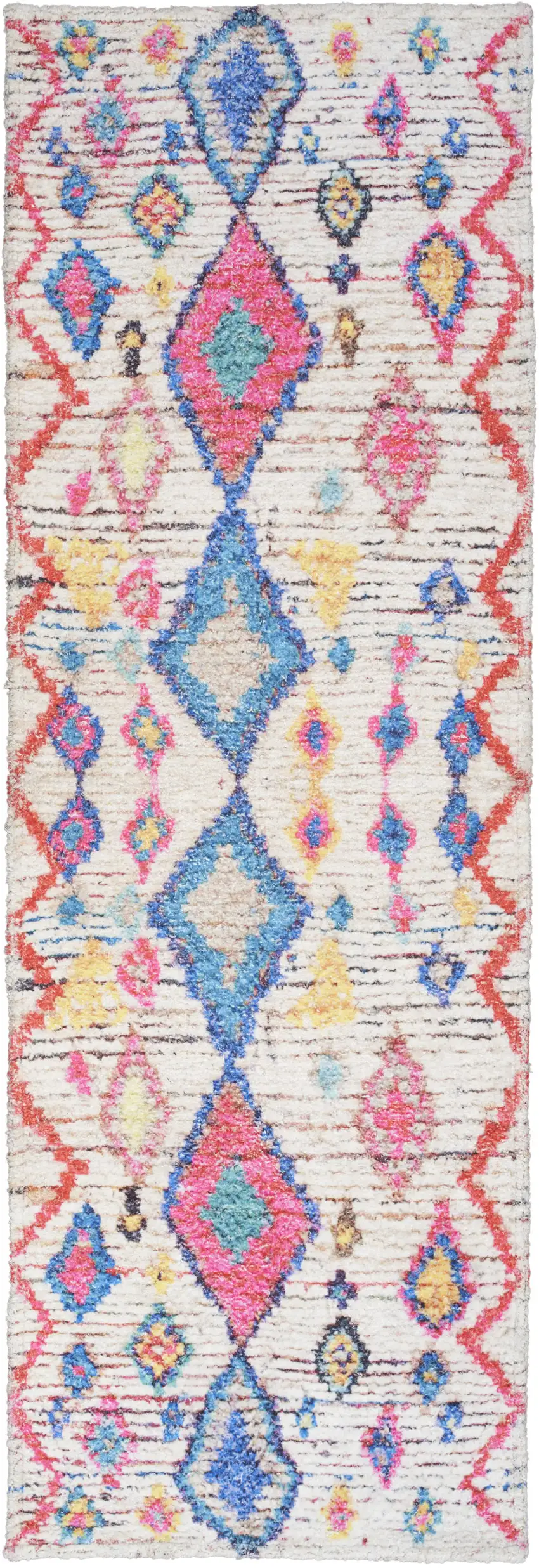 6' Ivory Geometric Power Loom Runner Rug Photo 2