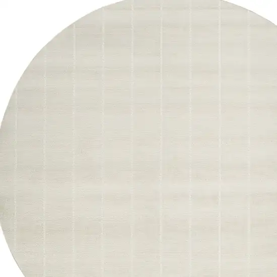 4' Ivory Geometric Round Rug Photo 7