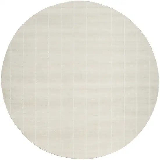 4' Ivory Geometric Round Rug Photo 2