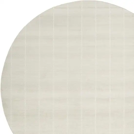 4' Ivory Geometric Round Rug Photo 4