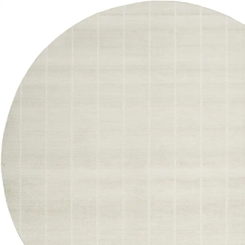 4' Ivory Geometric Round Rug Photo 4