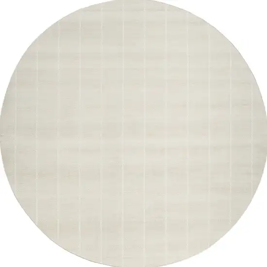 8' Ivory Geometric Round Rug Photo 3