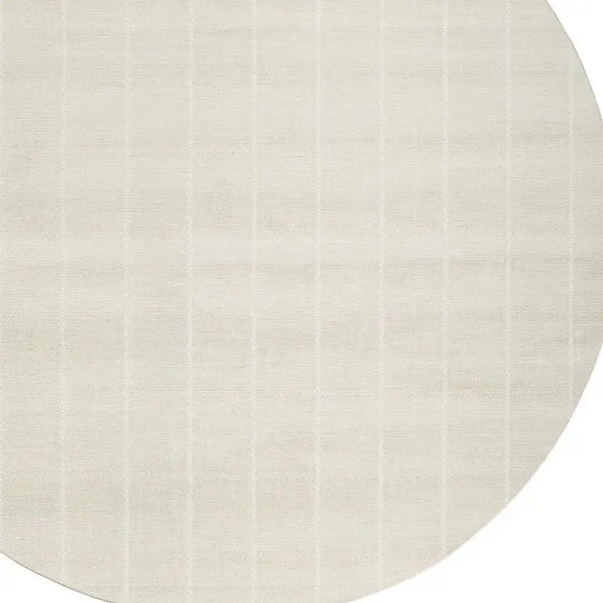 8' Ivory Geometric Round Rug Photo 4