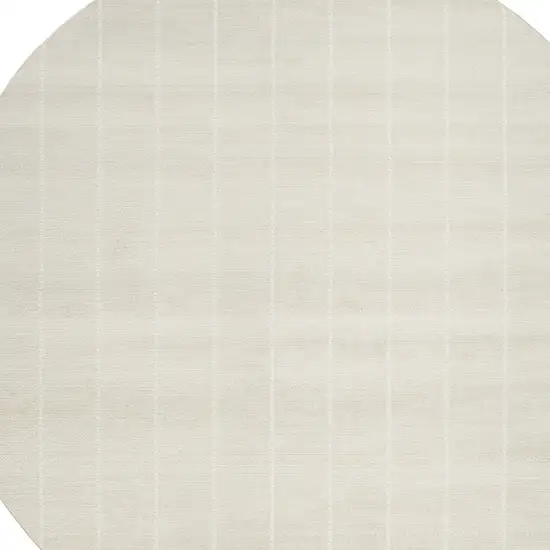 8' Ivory Geometric Round Rug Photo 7