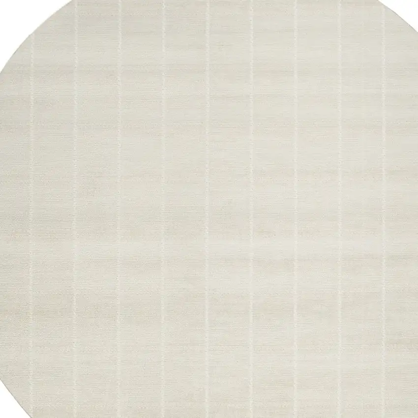 8' Ivory Geometric Round Rug Photo 7