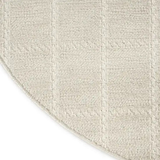 8' Ivory Geometric Round Rug Photo 9