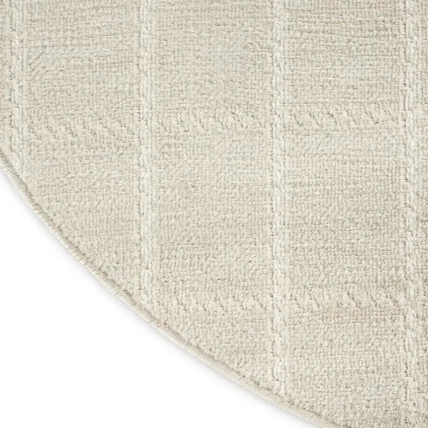 8' Ivory Geometric Round Rug Photo 9