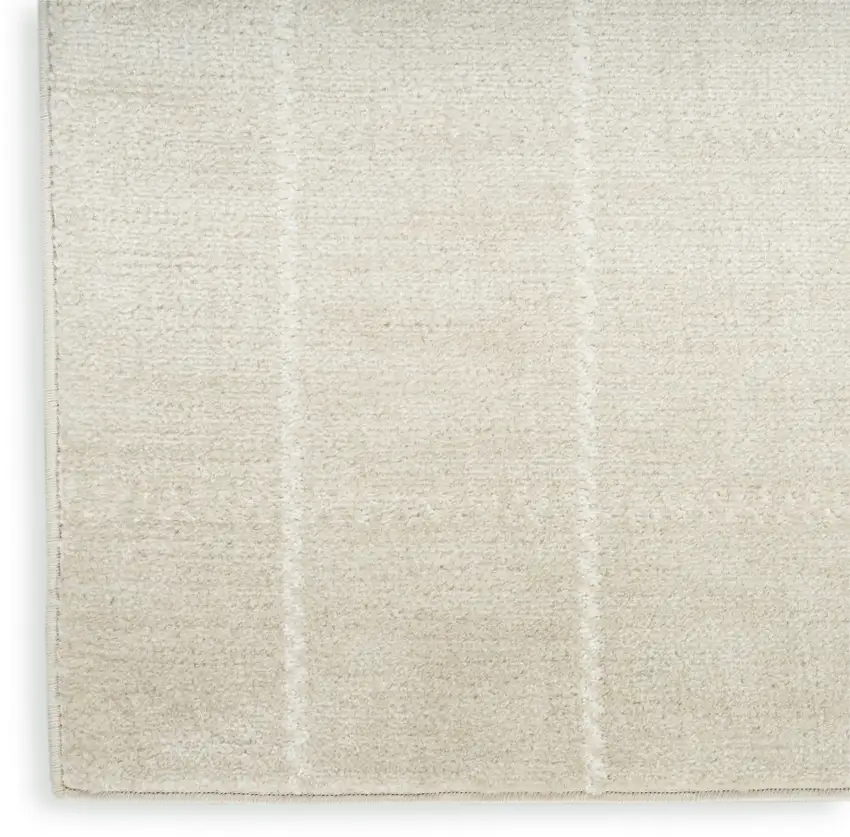 8' Ivory Geometric Runner Rug Photo 9