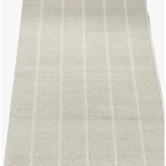 8' Ivory Geometric Runner Rug Photo 4