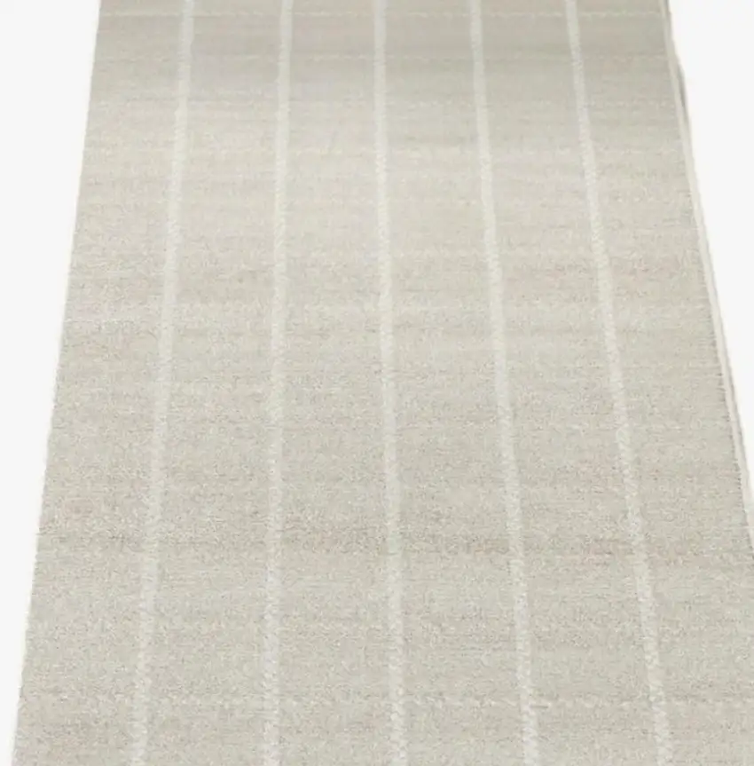8' Ivory Geometric Runner Rug Photo 4