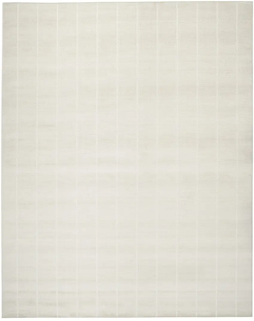 8' Ivory Geometric Runner Rug Photo 6