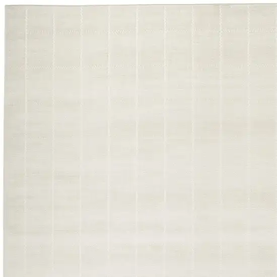 8' Ivory Geometric Runner Rug Photo 7