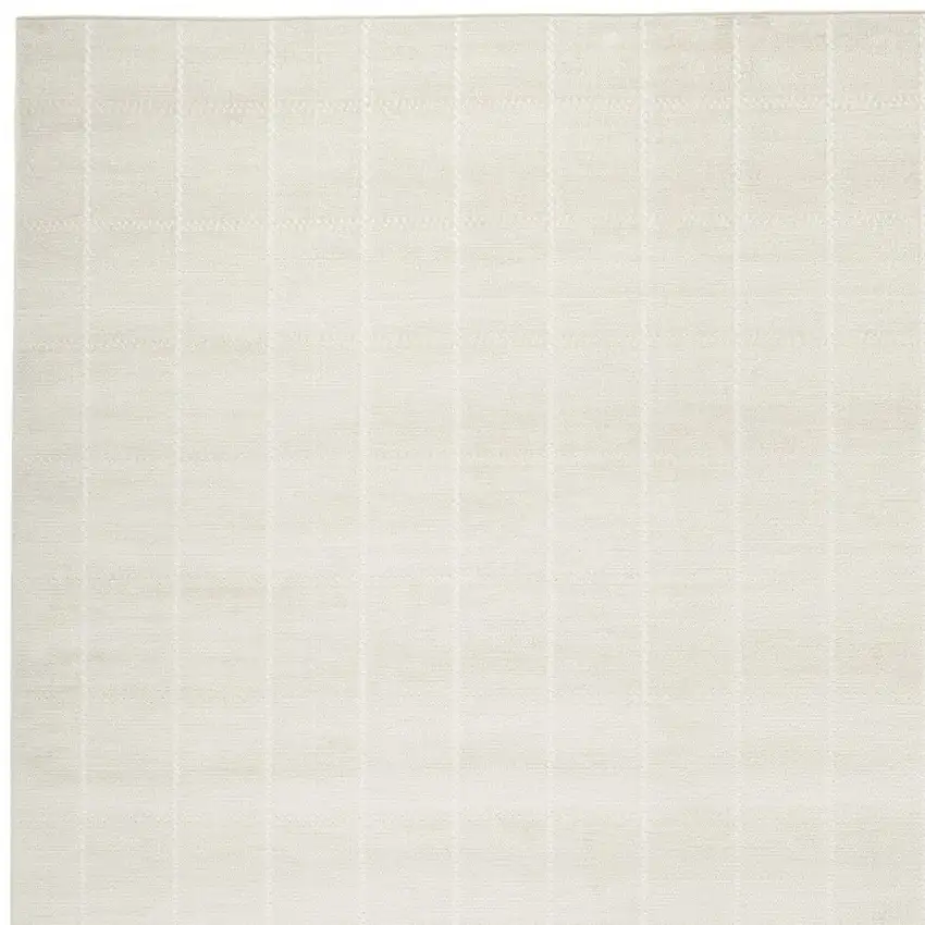 8' Ivory Geometric Runner Rug Photo 7