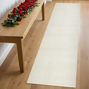 Photo of 8' Ivory Geometric Runner Rug