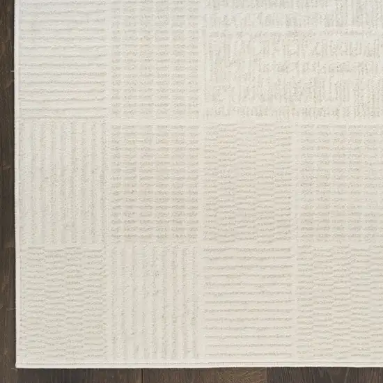 6' Ivory Geometric Runner Rug Photo 7