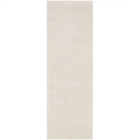 6' Ivory Geometric Runner Rug Photo 2