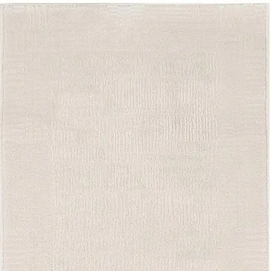 6' Ivory Geometric Runner Rug Photo 4