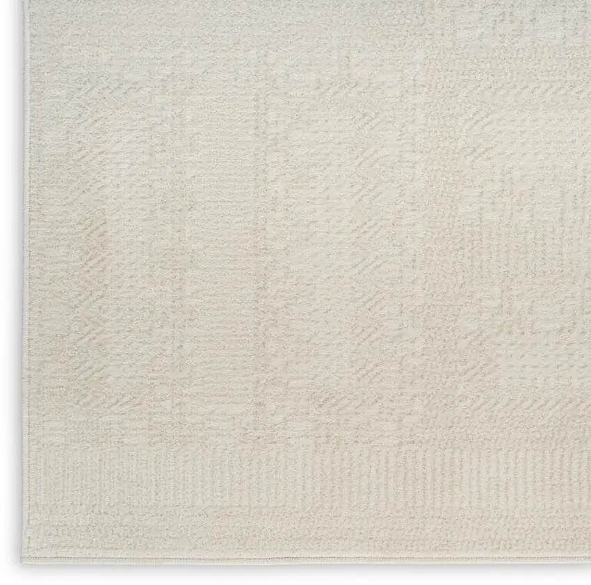 6' Ivory Geometric Runner Rug Photo 7