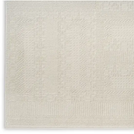 6' Ivory Geometric Runner Rug Photo 7