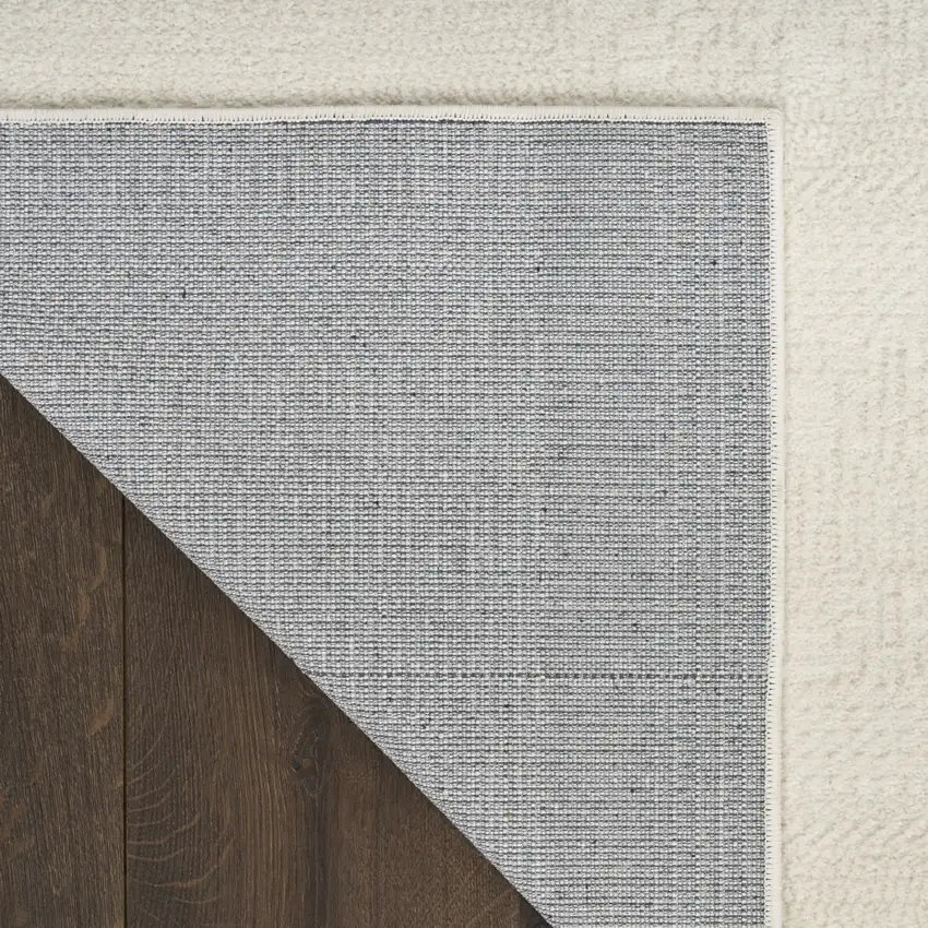 6' Ivory Geometric Runner Rug Photo 8