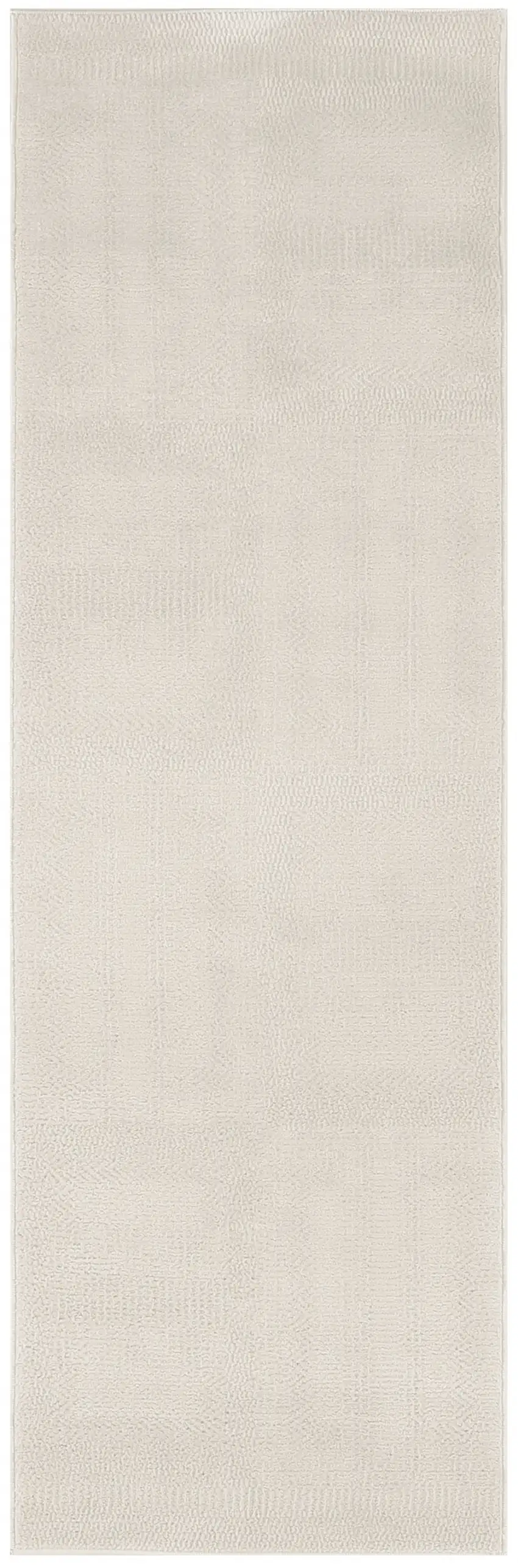 6' Ivory Geometric Runner Rug Photo 4