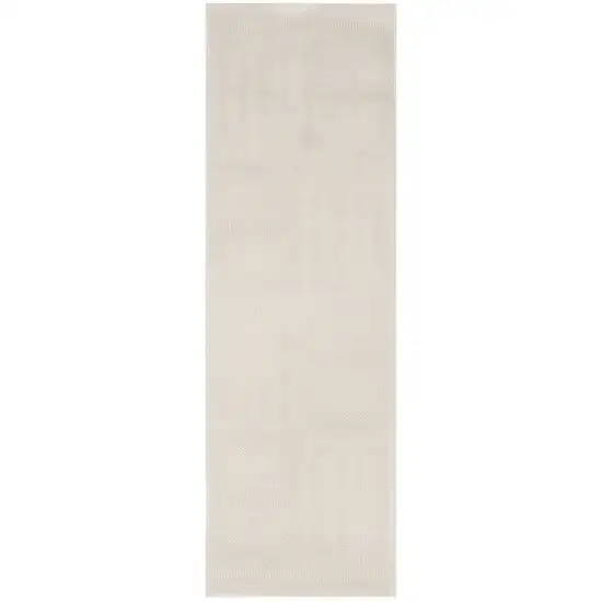 6' Ivory Geometric Runner Rug Photo 4