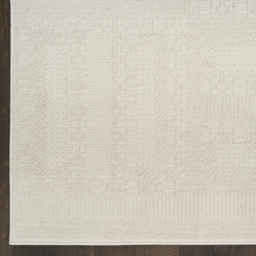 6' Ivory Geometric Runner Rug Photo 5