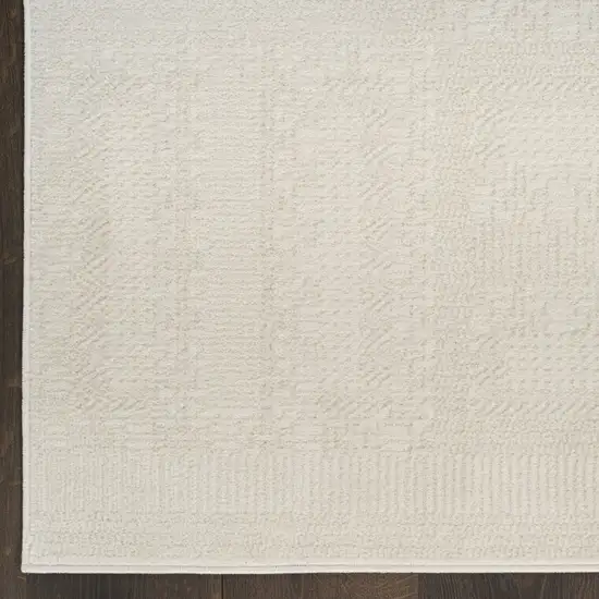 6' Ivory Geometric Runner Rug Photo 5