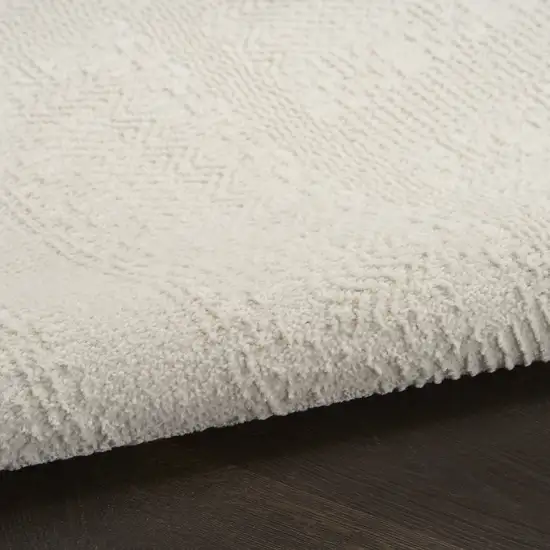 6' Ivory Geometric Runner Rug Photo 6
