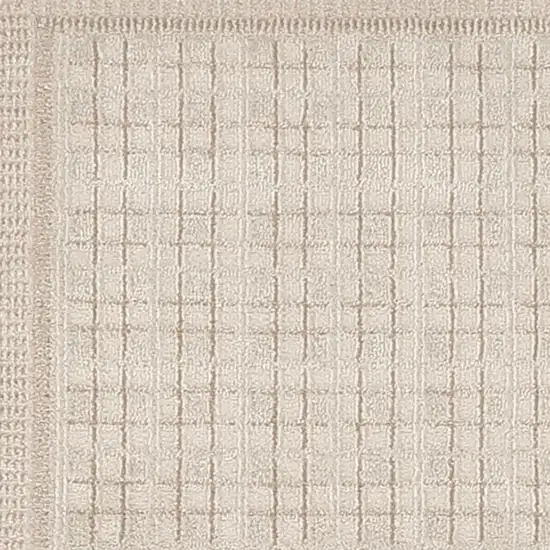 6' Ivory Geometric Runner Rug Photo 3