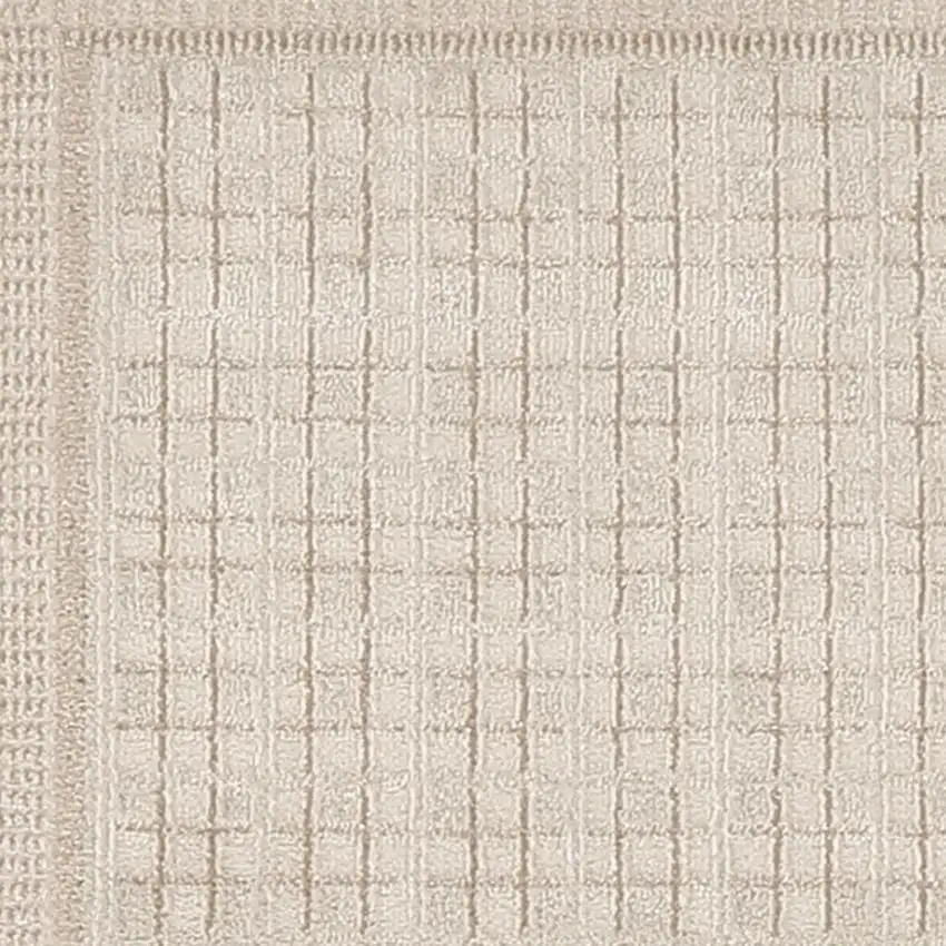 6' Ivory Geometric Runner Rug Photo 3