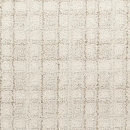 6' Ivory Geometric Runner Rug Photo 8