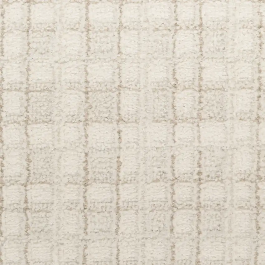 6' Ivory Geometric Runner Rug Photo 8