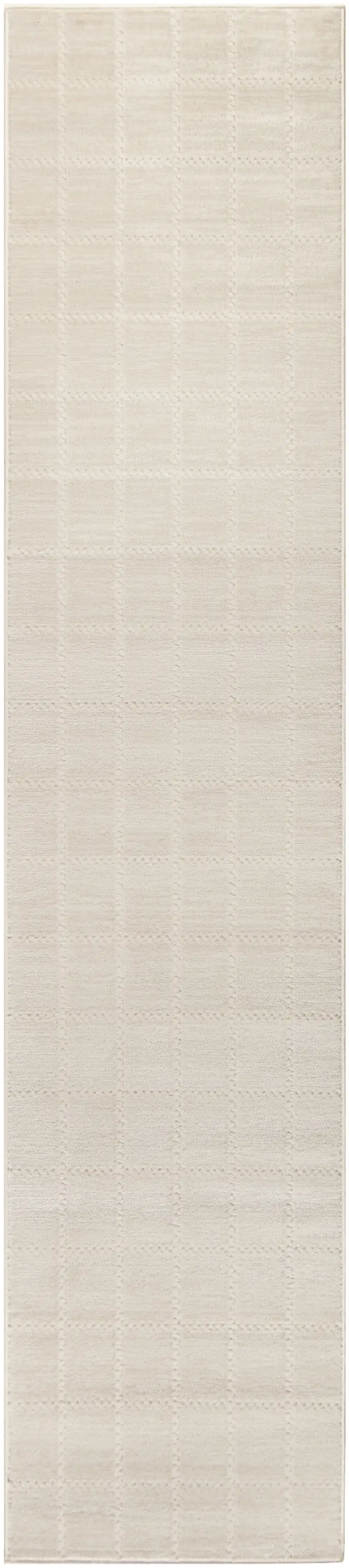 6' Ivory Geometric Runner Rug Photo 6