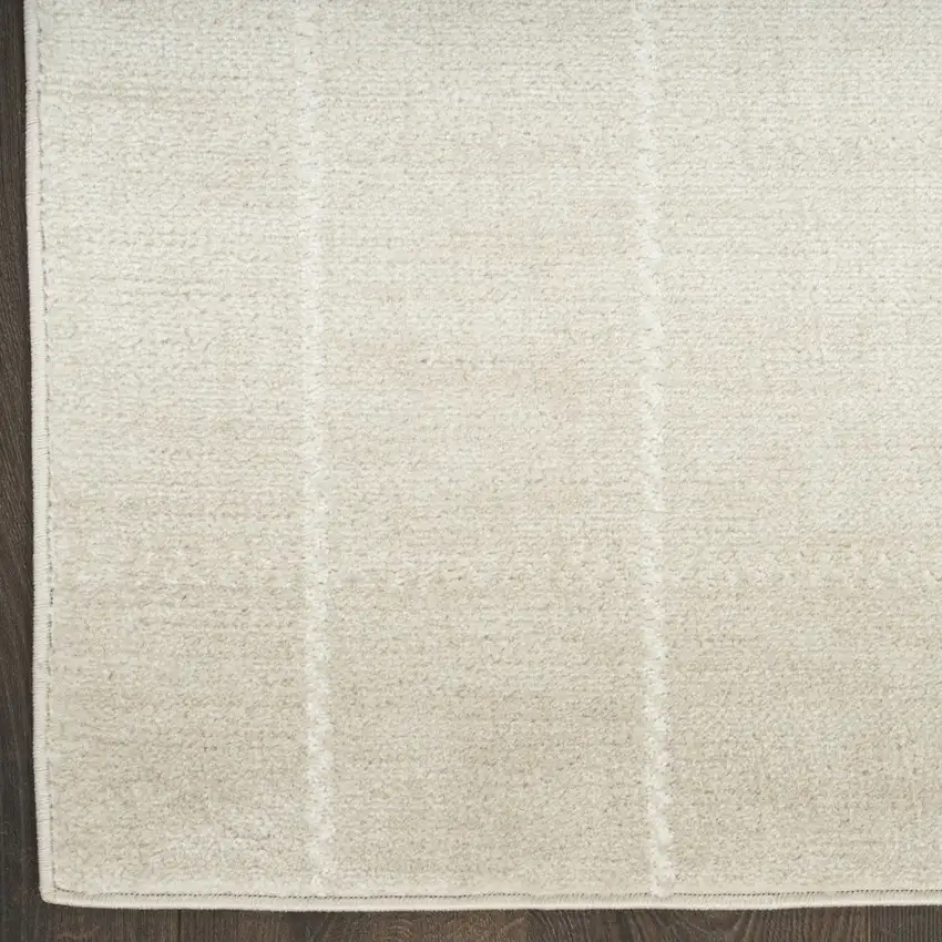 6' Ivory Geometric Runner Rug Photo 8