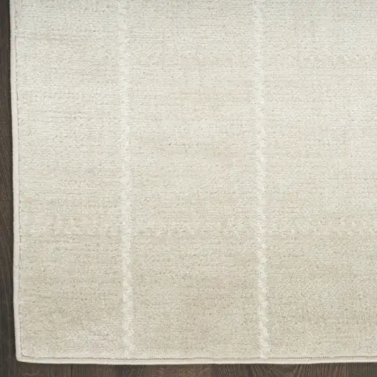 6' Ivory Geometric Runner Rug Photo 8