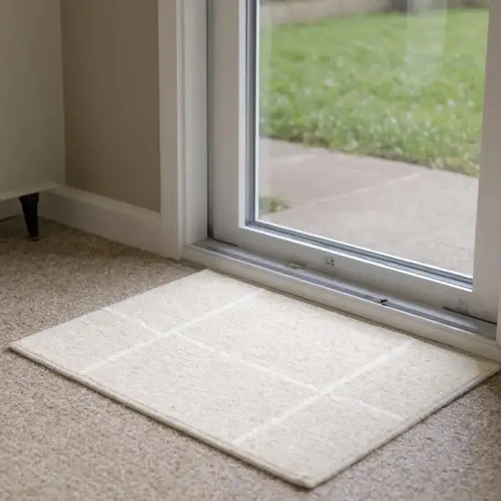 6' Ivory Geometric Runner Rug Photo 1
