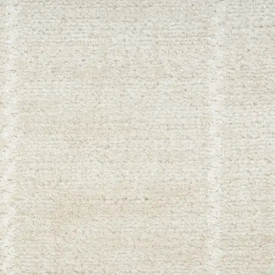 6' Ivory Geometric Runner Rug Photo 4